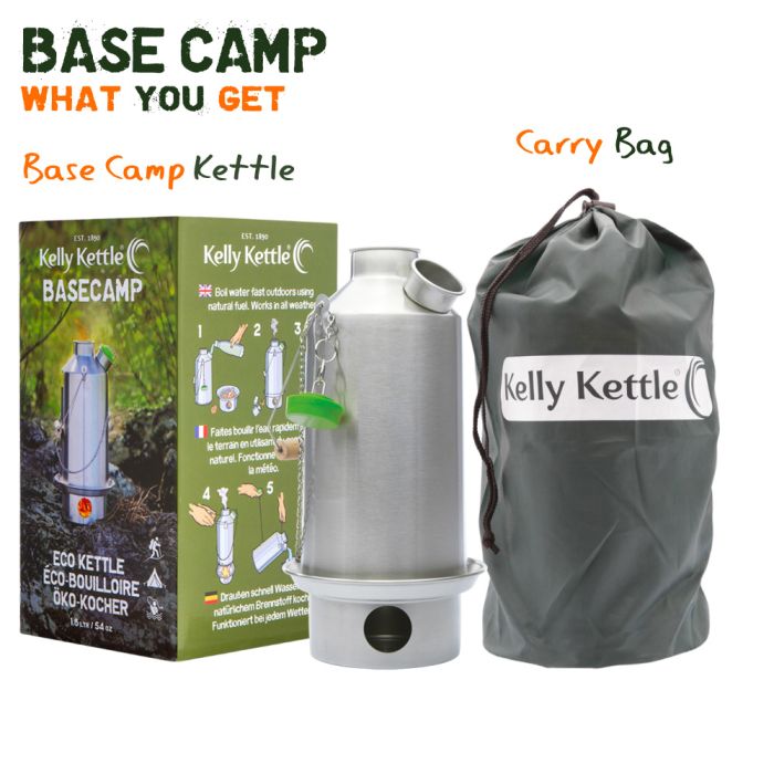 Kelly Kettle Base Camp Kettle1.5 L 未使用 Base Camp' 54 fl.oz. Camp Kettle (Stainless Steel) | Kelly Kettle