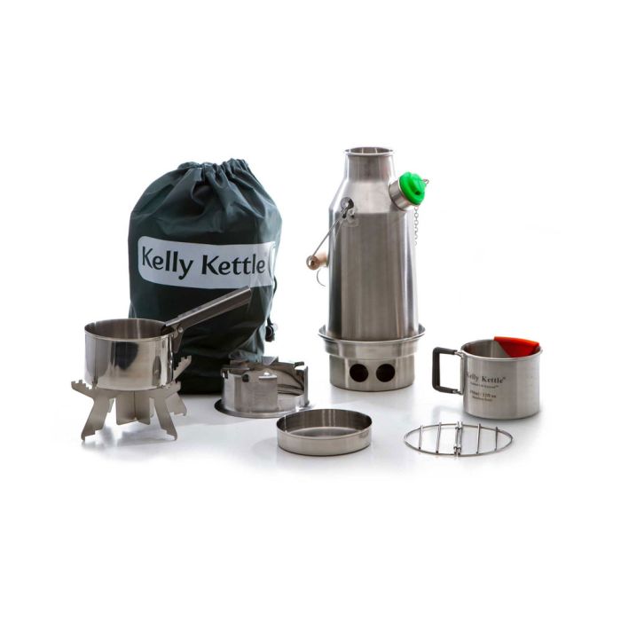 Kelly Kettle アウトドアクッカーセット Trekker' Stainless Steel Kettle & Kit | Solo Trekker Camper