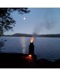Aluminum 'Trekker' 20 fl.oz. Camp Kettle + Whistle + Steel Fire Base - Night Lights